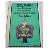 1101	VINTAGE MOVIE POSTER *THE FIENDLISH PLOT OF DR FUMANCHU* 1980, ORION, APPROXIMATELY 27 IN X 41 