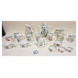 1001	PORTMEIRION BOTANIC GARDEN CHINA, 19 PIECE GROUP ASSORTED, TEAPOT, CREAMER, PITCHER, MUGS, ETC