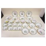1002	PORTMEIRION BOTANIC GARDEN CHINA, 27 PIECE GROUP, 7-8 1/2 IN BOWLS, 6-5 1/2 IN, 6-6 1/2 IN & 8-