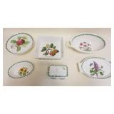1006	PORTMEIRION BOTANIC GARDEN CHINA, 6 PIECES INCLUDING CAKE STAND, SERVING DISHES, ETC, LARGEST A