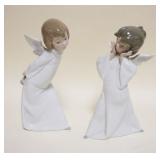 1011	LLADRO PORCELAIN FIGURES, MIME ANGEL & CURIOUS ANGEL, APPROXIMATELY 10 IN HIGH