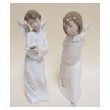 1012	LLADRO PORCELAIN FIGURES, CURIOUS ANGEL & NAO PROTECTING ANGEL, APPROXIMATELY 10 IN HIGH