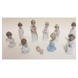 1018	LLADRO PORCELAIN FIGURES, 10 NATIVITY FIGURES, TALLEST APPROXIMATELY 4 1/4 IN HIGH