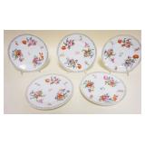 1027	BAVARIAN HAND PAINTED FLORAL PLATES Z.S. & CO, 5-8/14 IN