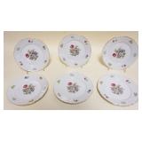 1031	EUROPA *BANQUET* FLORAL DECORATED PLATES, 6-APPROXIMATELY 8 IN