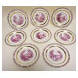 1032	WEDGWOOD EUTRURIA PLATES DEPICTING ASSORTED CASTLE SCENES, 8-10 IN PLATES