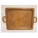 1040	JOS HEINRICHS BRONZE DOUBLE HANDLED TRAY, PARIS/NEW YORK, APPROXIMATELY 26 IN X 18 IN