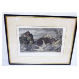 1065	FRAMED COLONEL ENGRAVING *BEARS & DOGS*, J FITTLER, APPROXIMATELY 20 IN X 16 IN OVERALL, SOME F