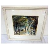 1066	ABSTRACT WATER COLOR *MISTY MORNING IN NOVEMBER* 68 ARTIST SIGNED, APPROXIMATELY 19 IN X 21 IN 