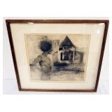 1072	ARTIST SIGNED PRINT OF NUDE WOMAN, ARTIST PROOF, APPROXIMATELY 21 IN X 24 IN OVERALL