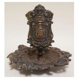 1091	VICTORIAN BRASS MATCH HOLDER, BERNARD & FRANK, NEW YORK, APPROXIMATELY 5 1/2 IN H