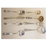 1101	STERLING SILVER ASSORTMENT OF SPOON, FORK & SERVING PIECE, 12 OZT