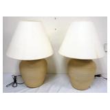 1111	PAIR OF POTTERY TABLE LAMPS