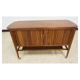 1120	DANISH WALNUT DRY BAR WITH TAMBOR DOORS, APPROXIMATELY 50 IN X 18 IN X 31 IN H