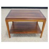 1129	MID CENTURY MODERN LANE RHYTHM WALNUT LAMP/END TABLE, STYLE NO. 997 05, APPROXIMATELY 21 IN X 3