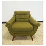 1143	VINTAGE MODERN UPHOLSTERED ARM CHAIR, APPROXIMATELY 33 IN X 34 IN X 31 IN H