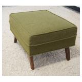 1144	MID CENTURY MODERN VINTAGE GREEN UPHOLSTERED FOOT STOOL, APPROXIMATELY 25 IN X 19 IN X 15 IN H