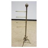 1159	BRASS SNAKE FOOT TOWEL BAR WITH PIVOTING RODS, APPROXIMATELY 50 IN H