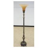 1161	TORCHEIRE FLOOR LAMP WITH EMBOSSED LIONS HEADS AND PAW FEET ON BASE, APPROXIMATELY 67 IN H