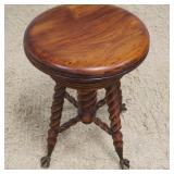 1163	VICTORIAN PIANO STOOL WITH GLASS BALL FEET