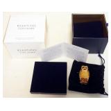 1203	ESTEE LAUDER JAY STRONGWATER SOLID PERFUME COMPACT *BEAUTIFUL WISE OLE OWL*