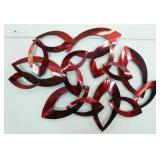 1219	MID CENTURY MODERN METAL HANGING WALL SCULPTURE, APPROXIMATELY 43 IN X 30 IN