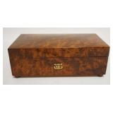 1002	REUGE SWISS MUSIC BOX IN BIRDSEYE WOOD CASE W/TUNE *THE THIEVING MAGPIE 3 PARTS* APPROXIMATELY 