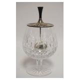 1009	WATERFORD GOBLET W/GORHAM STERLING LID HAVING HANDLED SPOON CENTER, APPROXIMATELY 7 1/4 IN HIGH