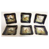 1032	HAVILAND LIMOGES SET OF 6 HAND PAINTED BIRD PLATES, EACH APPROXIMATELY 8 IN X 8 IN
