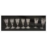 1051	7 WATERFORD CRYSTAL CORDIALS, 5 MATCHING & 2 MATCHING, APPROXIMATELY 5 IN HIGH