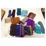 1075	ASSORTED LADIES SCARVES, GLOVES AND TIES INCLUDING ANNE KLIEN AND BLOOMINGDALES
