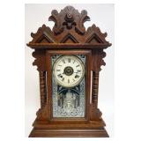 1093	ANTIQUE SHELF CLOCK ANSONIA CLOCK CO W/ALARM, APPROXIMATELY 5 IN X 16 IN X 24 IN HIGH