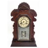 1094	ANTIQUE SHELF CLOCK ANSONIA CLOCK CO, APPROXIMATELY 5 IN X 15 IN X 27 IN HIGH