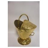 1099	ORNATE BRASS COAL SKUTTLE W/EMBOSSED FLOWER DESIGN, APPROXIMATELY 15 IN X 20 IN