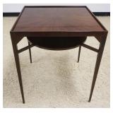 1115	EJ VICTOR INLAID LAMP TABLE, CHERRY W/MAPLE & ROSEWOOD VENEER & INLAY #8700-42-270, APPROXIMATE