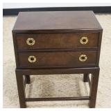 1123	JOHN WIDDICOMB SILVER CHEST HAVING 2 DRAWERS ON LEGS, APPROXIMATELY 18 IN X 12 IN X 21 IN HIGH