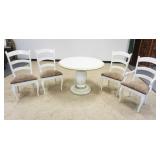 1125	COUNTRY STYLE DISTRESSED PAINT DECORATED NICHOLS & STONE 42 IN ROUND WOODLAND FURNITURE PEDESTA