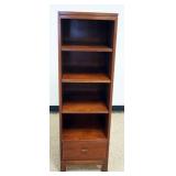 1128	STICKLEY SOLID BLACK CHERRY NARROW SHELF W/ONE DRAWER & 3 ADJUSTABLE SHELVES