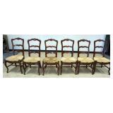 1130	SET OF 6 FRENCH COUNTRY STYLE RUSH SEAT CHAIRS