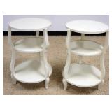 1133	HICKORY CHAIR PAIR OF 3 TIER ACCESSORY TABLES, THE *FRENCH COLLECTION* ONE W/STAIN ON TOP, APPR