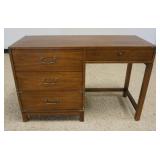 1139	DREXEL 5 DRAWER WALNUT STUDENTS DESK, APPROXIMATELY 46 IN X 18 IN X 31 IN HIGH