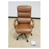 1158	LAZY BOY LEATHER SWIVEL ARMCHAIR W/ADJUSTABLE HEIGHT