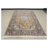 1173	PERSIAN FINE WOVEN SILK RUG W/IMAGES OF FLOWERS & URNS, APPROXIMATELY 10 FT X 6 FT