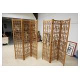 1180	2 OPEN FRETWORK 3 PART FOLDING SCREEN ROOM DIVIDERS, CAN BE REATTACHED, EACH APPROXIMATELY 51 I