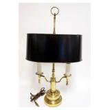 1187	BRASS BOUILLOTE DESK LAMP W/METAL SHADE, APPROXIMATELY 25 IN HIGH