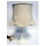 1190	BOUDIOR LAMP W/CLOTH SHADE, APPROXIMATELY 16 IN HIGH