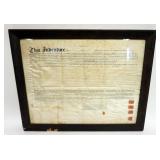 1194	1824/25 SIGNED INDENTURE BETWEEN JOHN PENN & WILLIAM PENN, APPROXIMATELY 20 IN X 25 IN
