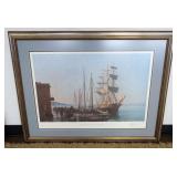 1208	FRAMED PRINT SHIPS AT HARBOR *COWELL