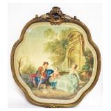 1217	PAIR OF FRENCH PRINTS IN ORNATE GILT FINISHED FRAMES, ARTIST SIGNED, EACH APPROXIMATELY 15 IN X
