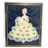 1227	RIBBON ART FRAMED DOLL, APPROXIMATELY 11 IN X 9 IN OVERALL
